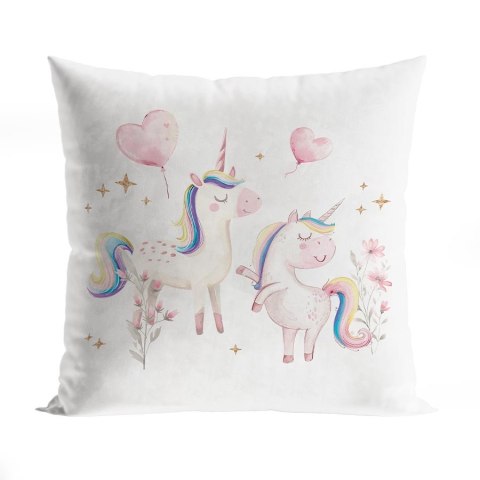 SŁODKIE JEDNOROŻCE Poszewka dekoracyjna VELVET, 40x40cm, kolor biały P00236/POP/001/040040/1 SŁODKIE JEDNOROŻCE Poszewka dekoracyjna VELVET, 40x40cm, kolor biały P00236/POP/001/040040/1