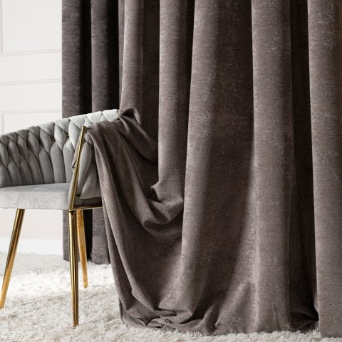 SOFT Zasłona gotowa na przelotkach, 140x260cm, kolor 025 szarobrązowy TD0035/ZGP/025/140260/1 SOFT Zasłona gotowa na przelotkach, 140x260cm, kolor 025 szarobrązowy TD0035/ZGP/025/140260/1