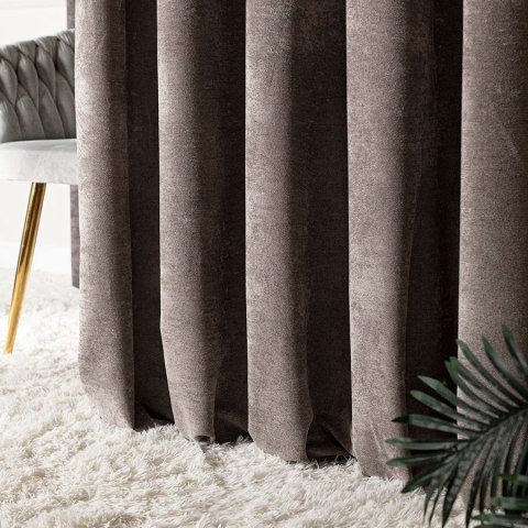 SOFT Zasłona gotowa na przelotkach, 140x260cm, kolor 025 szarobrązowy TD0035/ZGP/025/140260/1 SOFT Zasłona gotowa na przelotkach, 140x260cm, kolor 025 szarobrązowy TD0035/ZGP/025/140260/1