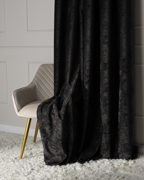 SOFT Zasłona gotowa na przelotkach, 140x260cm, kolor 028 czarny TD0035/ZGP/028/140260/1 SOFT Zasłona gotowa na przelotkach, 140x260cm, kolor 028 czarny TD0035/ZGP/028/140260/1