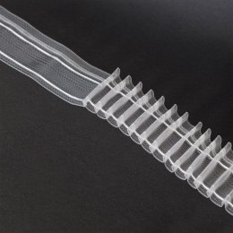 Taśma ołówek 5cm, marszczenie 1:2, transparentna z białym sznurkiem FM050-11-1C3 TASMAA/Z5Z/200/005000/1