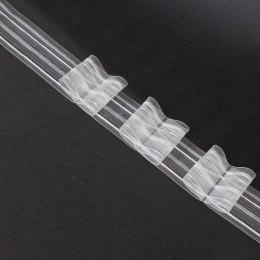 Taśma podwójna zakładka 5cm, marszczenie 1:2,5 transparentna z białym sznurkiem, FM050-22-1C3 TASMAA/U2Z/250/005000/1