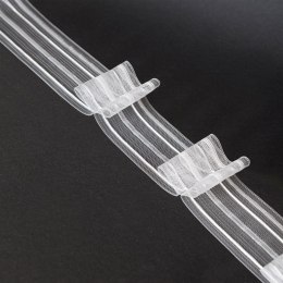 Taśma podwójna zakładka 5cm, marszczenie 1:2, transparentna z białym sznurkiem FM050-22-1C3 TASMAA/U2Z/200/005000/1