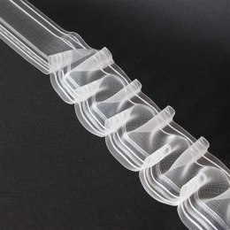 Taśma smok 10cm, marszczenie 1:2, transparentna z białym sznurkiem, FM100-2S-1C3 TASMAA/Z13/200/010000/1