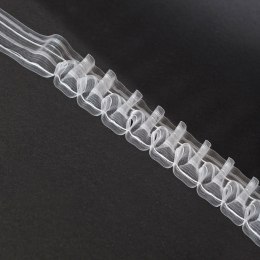 Taśma smok 5cm, marszczenie 1:2,5 transparentna z białym sznurkiem FM050-2S-1C3 TASMAA/Z3Z/250/005000/1