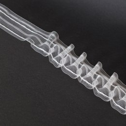 Taśma smok 5cm, marszczenie 1:2, transparentna z białym sznurkiem FM050-2S-1C3 TASMAA/Z3Z/200/005000/1