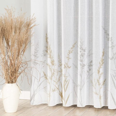 VERNA Firana z ołowianką ETAMINA wzór od dołu, wys. 295cm, kolor 001 biały D00316/ETO/D01/000295/1