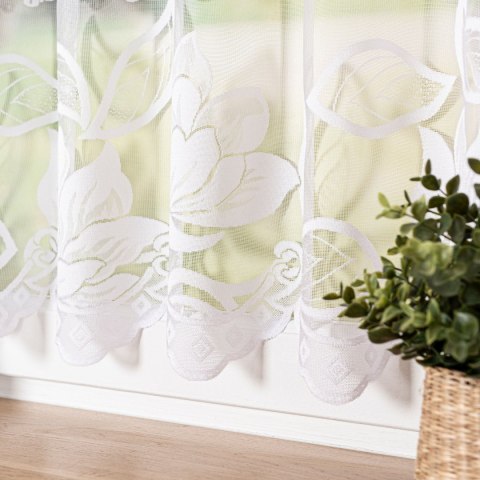 Zazdrostka żakardowa ze wzorem po całości, wys. 30cm, kolor biały 023338/000/001/000030/1