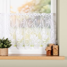 Zazdrostka żakardowa ze wzorem po całości, wys. 50cm, kolor biały 023338/000/001/000050/1