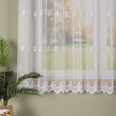 Firanka haftowana pasowa, wys.170cm, kolor biały FH0040/768/001/000170/1