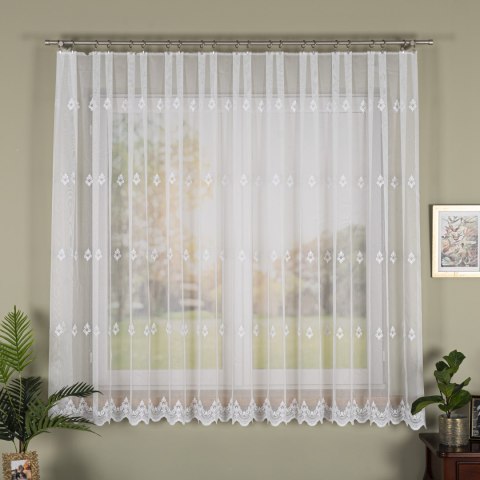 Firanka haftowana pasowa, wys.170cm, kolor biały FH0040/768/001/000170/1