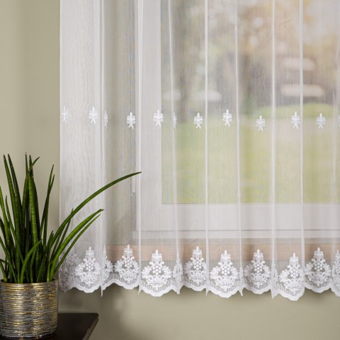 Firanka haftowana pasowa, wys. 170cm, kolor biały FH0042/768/001/000170/1