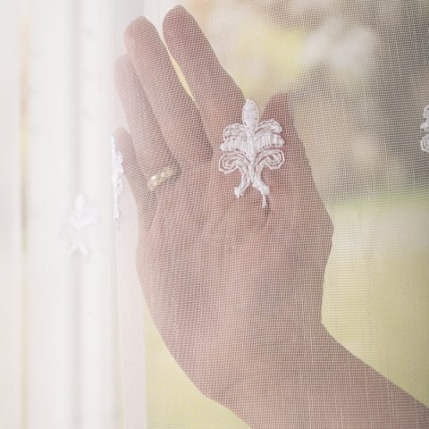 Firanka haftowana pasowa, wys. 170cm, kolor biały FH0042/768/001/000170/1