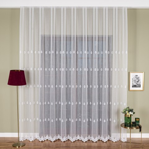 Firanka haftowana pasowa, wys. 300cm, kolor biały FH0040/768/001/000300/1