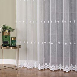 Firanka haftowana pasowa, wysokość 300cm, kolor biały FH0042/768/001/000300/1