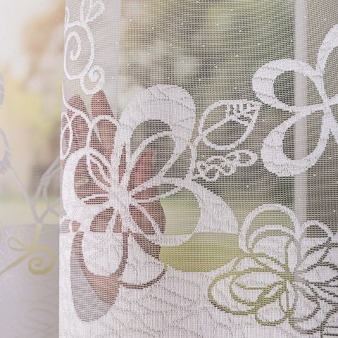 Firanka żakardowa ze wzorem na samym dole, wys. 175cm, kolor biały 107199/000/001/000175/1