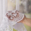 Firanka żakardowa ze wzorem pasowym, wys. 160cm, kolor biały 019461/000/001/000160/1