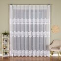 Firanka żakardowa ze wzorem pasowym, wys. 250cm, kolor biały 115821/000/001/000250/1