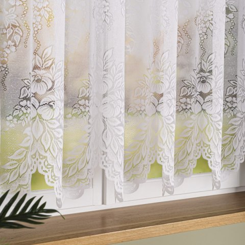 Firanka żakardowa ze wzorem po całości, wys. 150cm, kolor biały 361350/000/001/000150/1