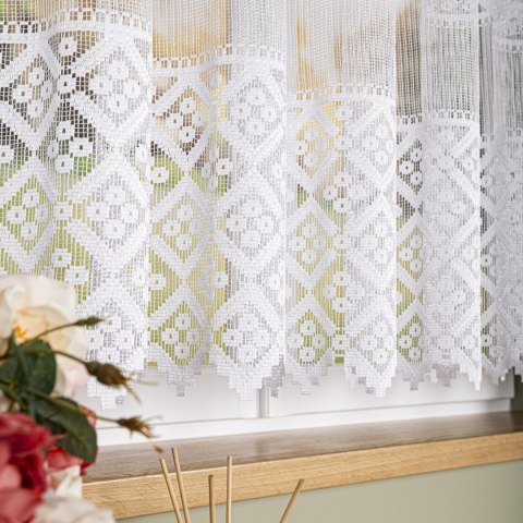 Firanka żakardowa ze wzorem po całości, wys. 155cm, kolor biały 011450/000/001/000155/1