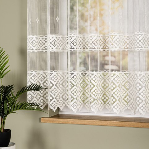 Firanka żakardowa ze wzorem po całości, wys. 155cm, kolor 025 kremowy 011450/000/025/000155/1