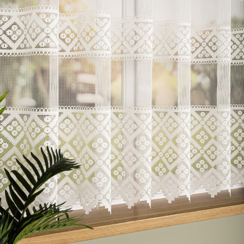 Firanka żakardowa ze wzorem po całości, wys. 155cm, kolor 025 kremowy 011450/000/025/000155/1