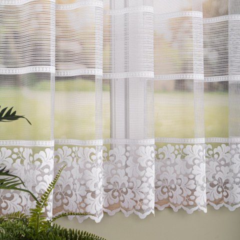 Firanka żakardowa ze wzorem po całości, wys. 170cm, kolor biały 017563/000/001/000170/1
