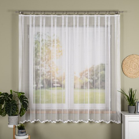 Firanka żakardowa ze wzorem po całości, wys. 180cm, kolor biały 011607/000/001/000180/1