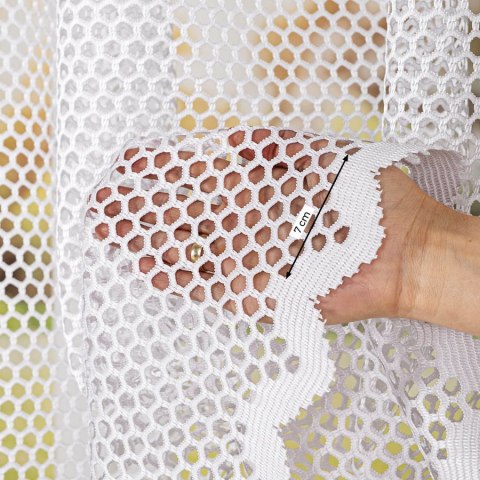 Firanka żakardowa ze wzorem po całości, wys. 180cm, kolor biały 011607/000/001/000180/1