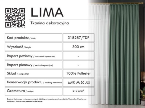 LIMA Tkanina na zasłony, wys. 300cm, kolor 070 ciepły jasny szary 318287/TDP/070/000300/1 LIMA Tkanina na zasłony, wys. 300cm, kolor 070 ciepły jasny szary 318287/TDP/070/000300/1
