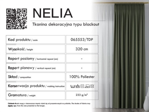 NELIA Tkanina na zasłony typu dimout/blackout, wys. 320cm, kolor 064 jasny niebieski 065553/TDP/064/000320/1 NELIA Tkanina na zasłony typu dimout/blackout, wys. 320cm, kolor 064 jasny niebieski 065553/TDP/064/000320/1