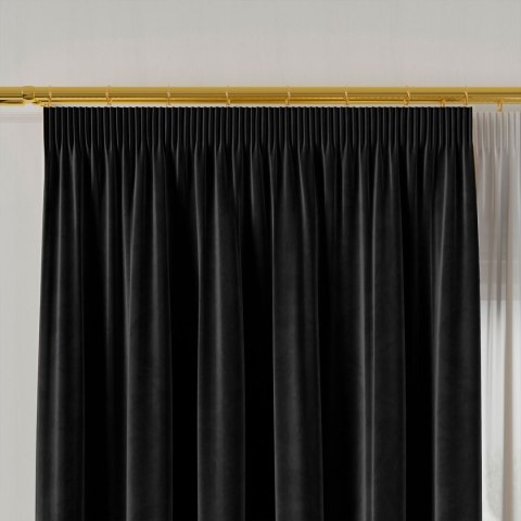 VELVI Zasłona gotowa na taśmie, 140x160cm, kolor 111 czarny VELVI0/ZGT/111/140160/1 VELVI Zasłona gotowa na taśmie, 140x160cm, kolor 111 czarny VELVI0/ZGT/111/140160/1