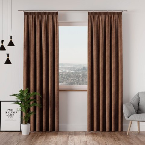VELVI Zasłona gotowa na taśmie, 140x250cm, kolor 002 brązowy VELVI0/ZGT/002/140250/1 VELVI Zasłona gotowa na taśmie, 140x250cm, kolor 002 brązowy VELVI0/ZGT/002/140250/1