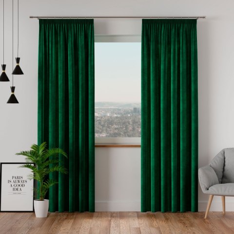 VELVI Zasłona gotowa na taśmie, 140x250cm, kolor 010 ciemny zielony; butelkowy VELVI0/ZGT/010/140250/1 VELVI Zasłona gotowa na taśmie, 140x250cm, kolor 010 ciemny zielony; butelkowy VELVI0/ZGT/010/140250/1