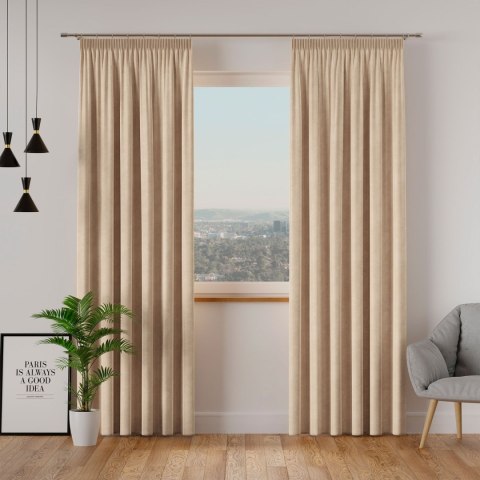 VELVI Zasłona gotowa na taśmie, 140x250cm, kolor 015 ciemny kremowy VELVI0/ZGT/015/140250/1 VELVI Zasłona gotowa na taśmie, 140x250cm, kolor 015 ciemny kremowy VELVI0/ZGT/015/140250/1
