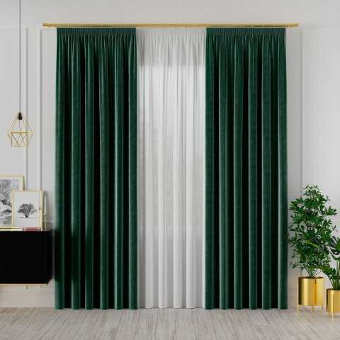 VELVI Zasłona gotowa na taśmie, 140x260cm, kolor 012 szmaragdowy zielony VELVI0/ZGT/012/140260/1 VELVI Zasłona gotowa na taśmie, 140x260cm, kolor 012 szmaragdowy zielony VELVI0/ZGT/012/140260/1