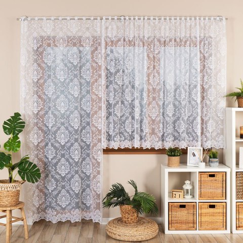 APOLONIA Firanka żakardowa gotowa na prosto, 240x140 cm, kolor biały 022702/FBP/001/140240/1