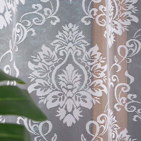 APOLONIA Firanka żakardowa gotowa na prosto, 240x140 cm, kolor biały 022702/FBP/001/140240/1