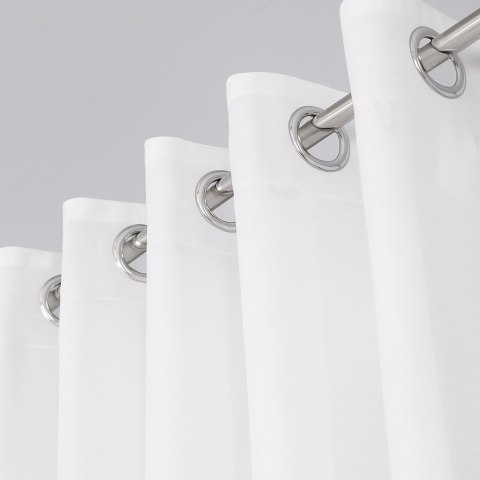 BASIC Zasłona gotowa na przelotkach (srebro chrom), 250x145cm, kolor 010 biały TD0005/ZGP/010/145251/1