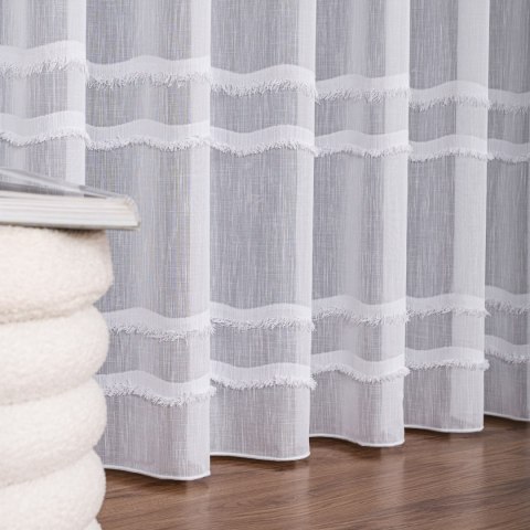 Firana fantazyjna z ołowianką, wys. 300cm, kolor biały 330068/OLO/001/000300/1