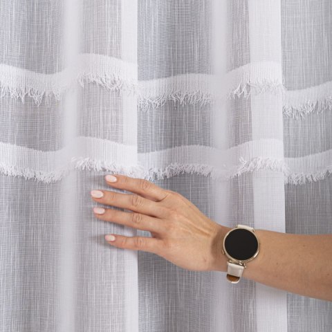 Firana fantazyjna z ołowianką, wys. 300cm, kolor biały 330068/OLO/001/000300/1