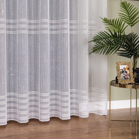 Firanka fantazyjna z ołowianką, wys. 300cm, kolor 001 biały ze złotą nitką 001888/OLO/001/000300/1