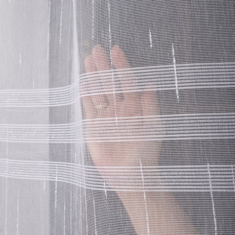 Firanka fantazyjna z ołowianką, wys. 300cm, kolor 002 biały ze srebrną nitką 001888/OLO/002/000300/1