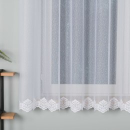 Firanka żakardowa ze wzorem na samym dole, wys. 160cm, kolor biały 023405/000/001/000160/1