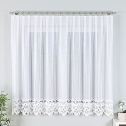 Firanka żakardowa ze wzorem na samym dole, wys. 170cm, kolor biały 018989/000/001/000170/1