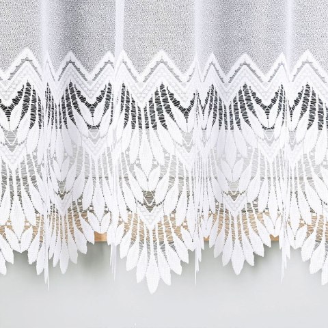 Firanka żakardowa ze wzorem na samym dole, wys. 170cm, kolor biały 018989/000/001/000170/1