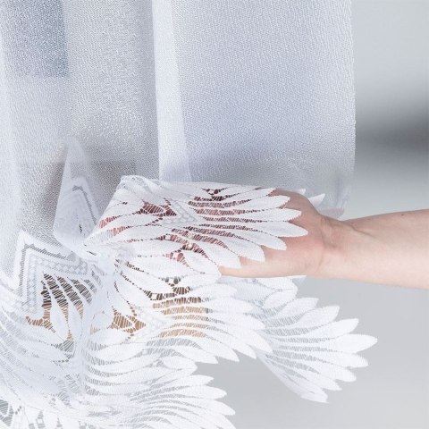 Firanka żakardowa ze wzorem na samym dole, wys. 170cm, kolor biały 018989/000/001/000170/1