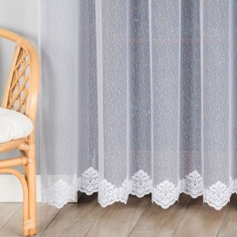 Firanka żakardowa ze wzorem na samym dole, wys. 230cm, kolor biały 023405/000/001/000230/1