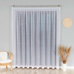 Firanka żakardowa ze wzorem na samym dole, wys. 230cm, kolor biały 023405/000/001/000230/1