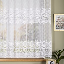 Firanka żakardowa ze wzorem pasowym, wys. 155cm, kolor biały 115821/000/001/000155/1
